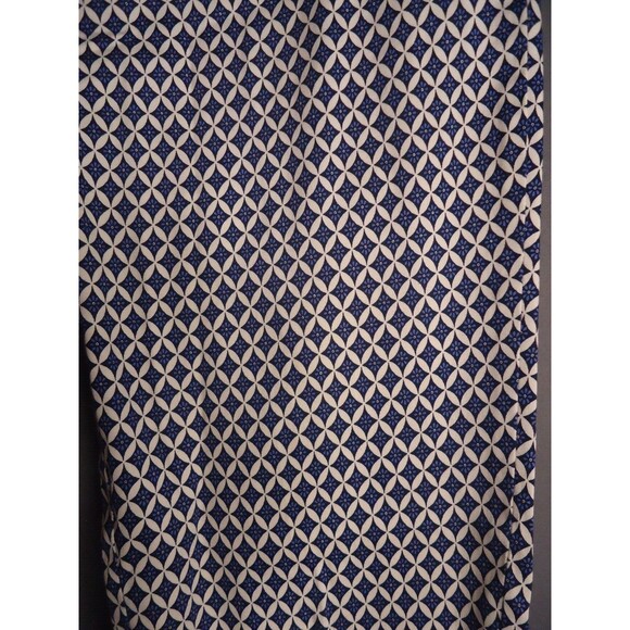 H&M Skinny Cropped Chino Pants Blue White Diamond All Over Print Womens Size 8 - Picture 3 of 10